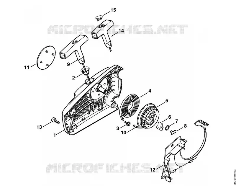 Dispositif de lancement Stihl Tronçonneuses (MS), (MSA), (MSE) Tronçonneuses Tronçonneuses thermiques MS MS 192 T  MS 192 T