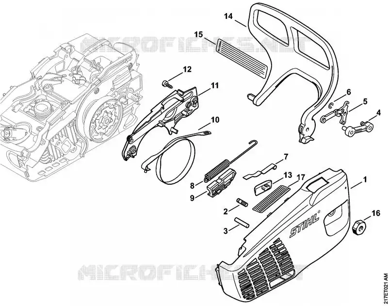Couvercle de pignon Stihl Tronçonneuses (MS), (MSA), (MSE) Tronçonneuses Tronçonneuses thermiques MS MS 192 TC-E  MS 192 TC-E