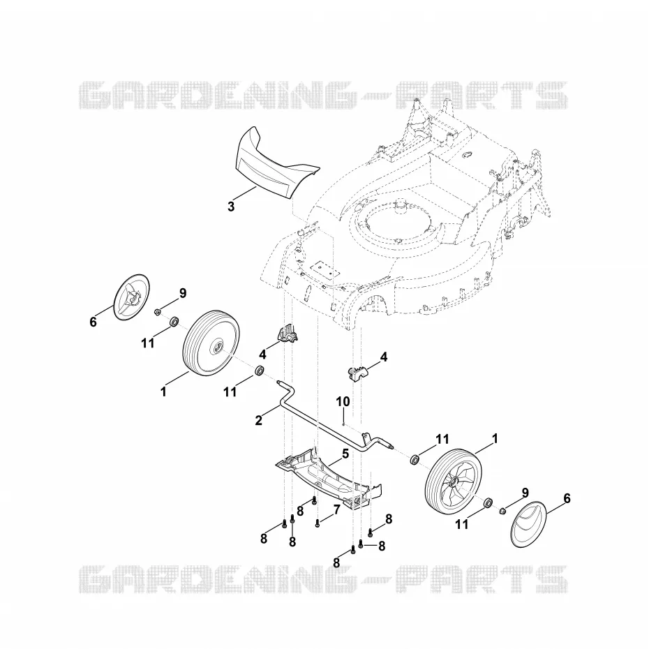 D - Axe avant, cache Stihl Tondeuses Tondeuses VIKING : MB MB 650.3 VE  MB 650.3 VE