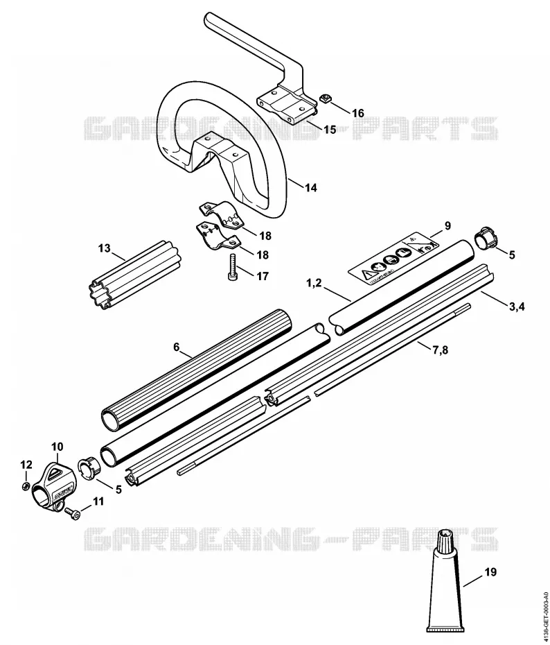 Tube complet HT 70, 70 K Stihl Perche élagueuses Perche élagueuses Perche élagueuses HT 70  HT 70