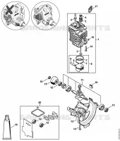 Cylindre, Carter inférieur ⇥ 5 08 507 652 pour Stihl HT 130