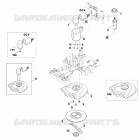 D   Plateau de coupe, réglage en hauteur pour Stihl MI 422.0 P
