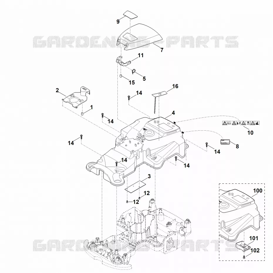 B - Carter supérieur Stihl Robots de tontes Robots de tontes VIKING MI MI 422.1 P  MI 422.1 P