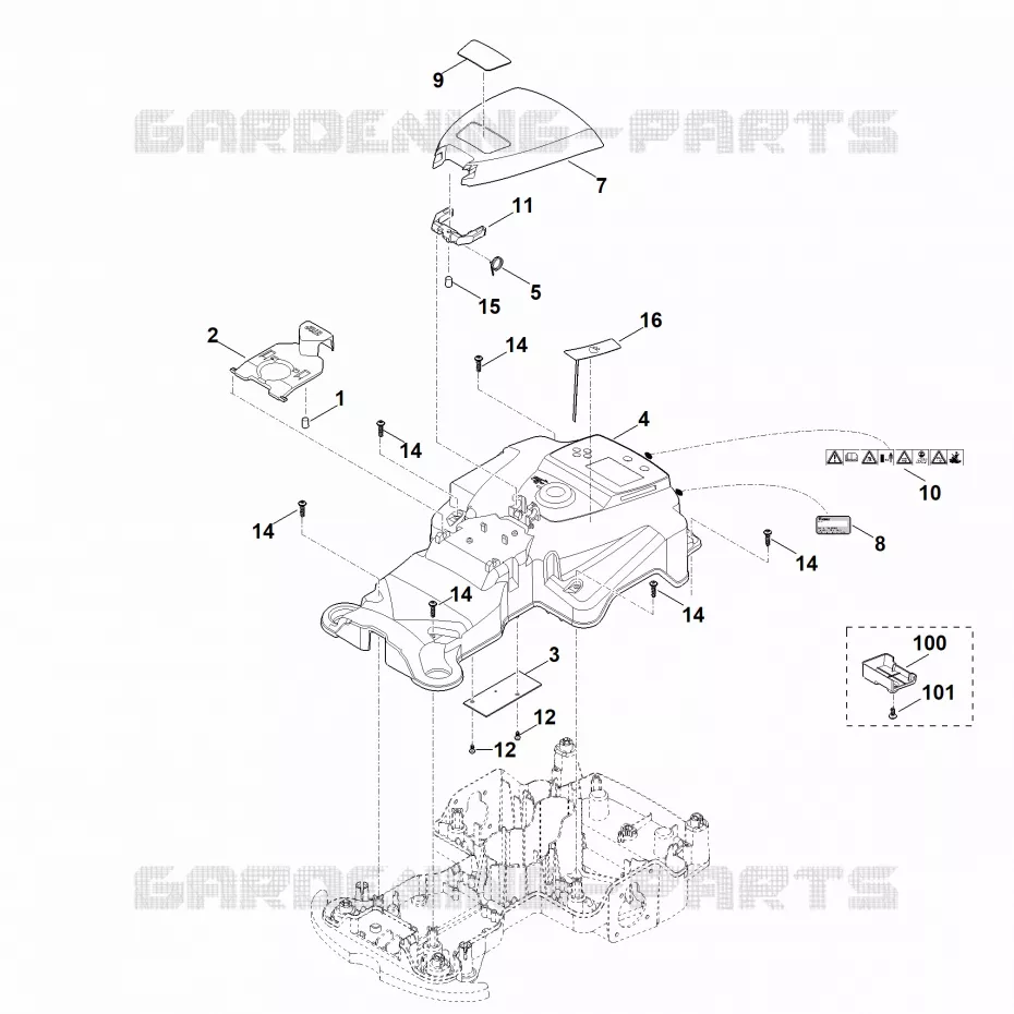 B - Carter supérieur Stihl Robots de tontes Robots de tontes VIKING MI MI 422.1 PC  MI 422.1 PC