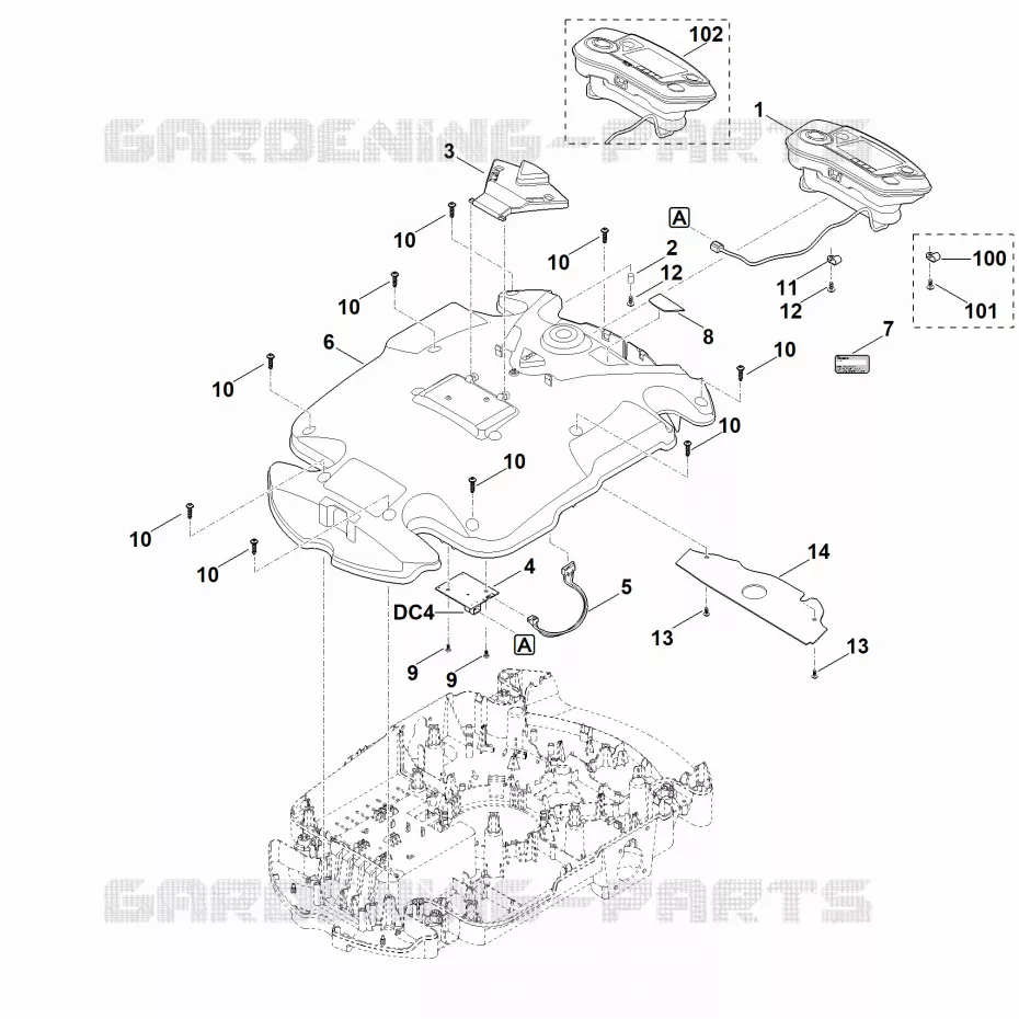 B - Carter supérieur Stihl Robots de tontes Robots de tontes VIKING MI MI 632.0 PC  MI 632.0 PC