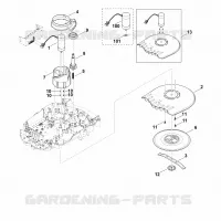 D   Plateau de coupe, réglage en hauteur pour Stihl MI 632.1 M