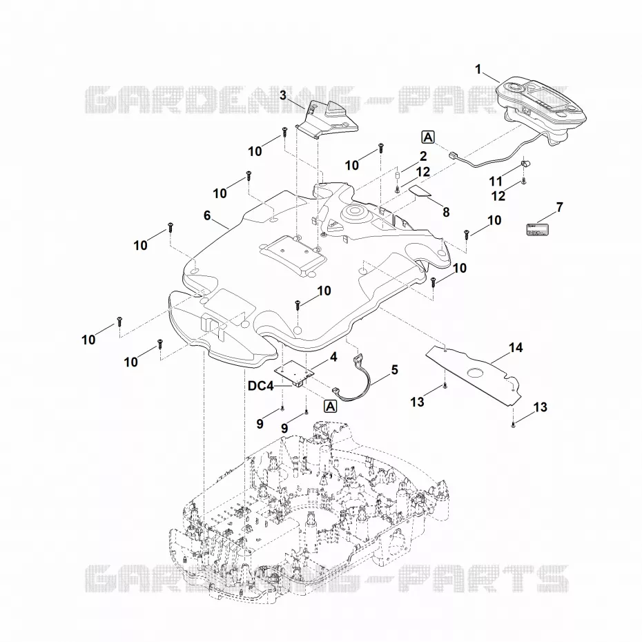B - Carter supérieur Stihl Robots de tontes Robots de tontes VIKING MI MI 632.1 P  MI 632.1 P