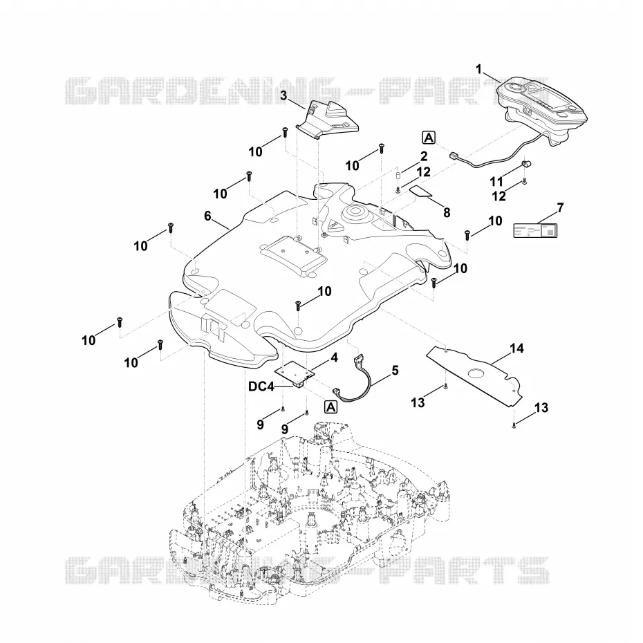 B - Carter supérieur Stihl Robots de tontes Robots de tontes VIKING MI MI 632.1 PC  MI 632.1 PC