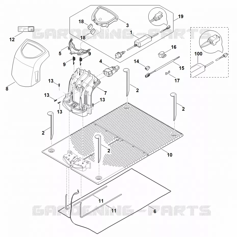 A - Station de base Stihl Robots de tontes Robots de tontes VIKING : Accessoires ADO 400  ADO 400