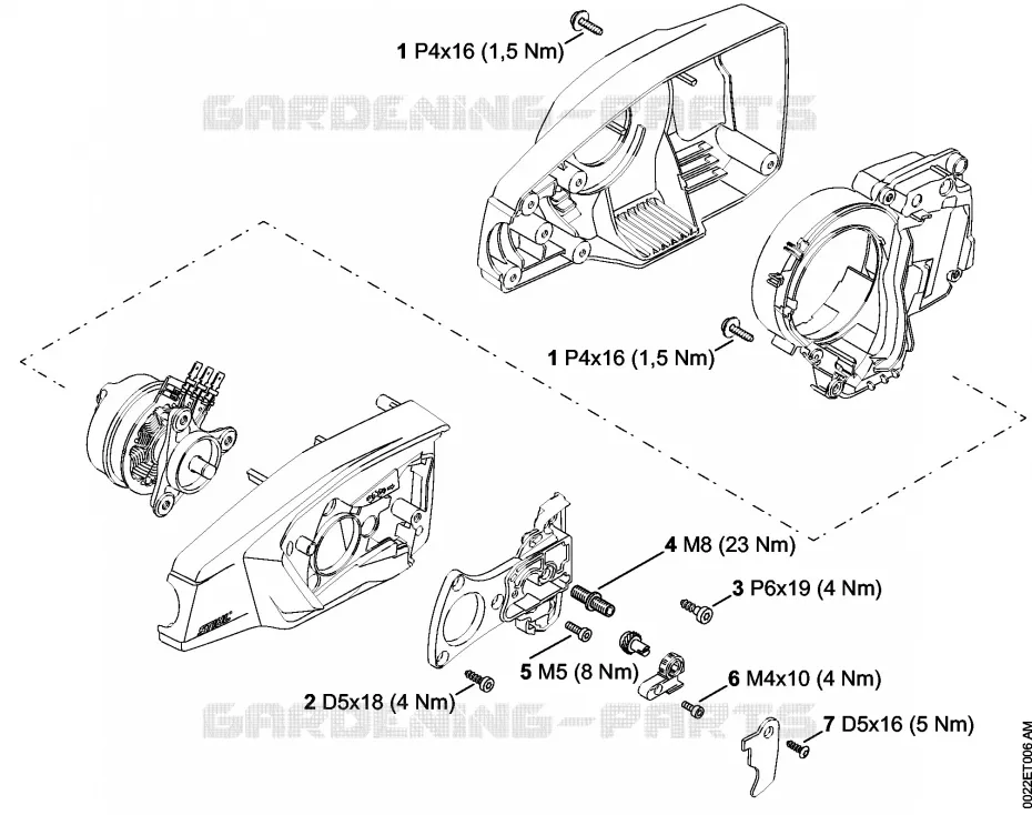 Couples de serrage Stihl Perche élagueuses Perche élagueuses Perches élagueuses à batteries HTA 65  HTA 65