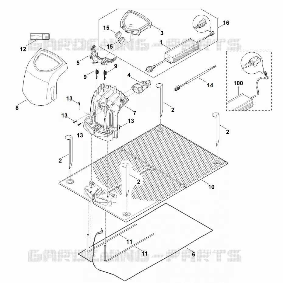 A - Station de base Stihl Robots de tontes Robots de tontes VIKING : Accessoires ADO 601  ADO 601