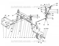 B   Axe, direction pour Stihl MT 640 (1996)