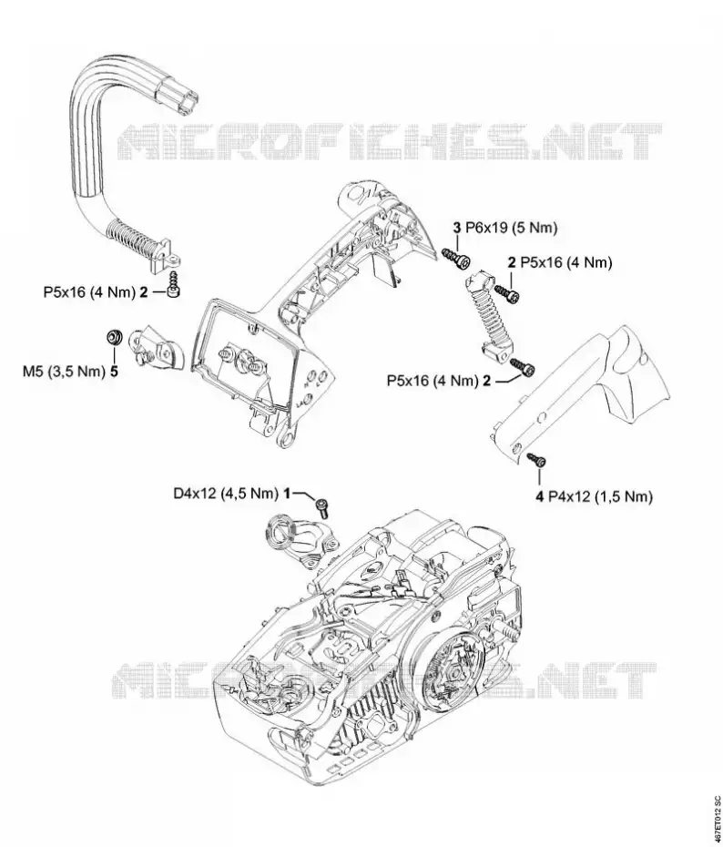 Couples de serrage Stihl Tronçonneuses (MS), (MSA), (MSE) Tronçonneuses Tronçonneuses thermiques MS MS 193 T  MS 193 T