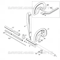 B   Tube de protection, poignée circulaire pour Stihl HEL 600