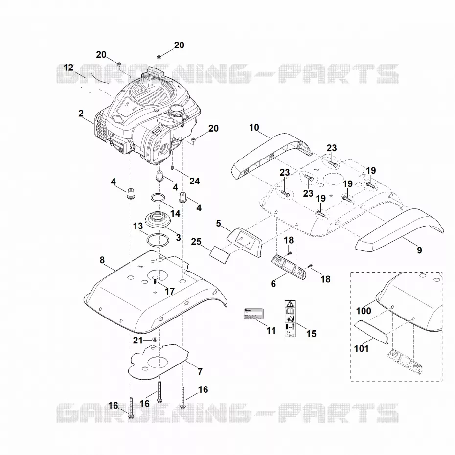 C - Capot, moteur Stihl Motobineuses Motobineuses VIKING : HB HB 445.1 R  HB 445.1 R