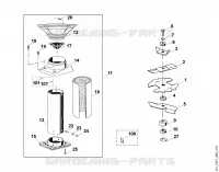 D   Entonnoir, jeu de couteaux pour Stihl GE 210
