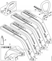 FS 45, 46: Tube complet, Poignée en arc pour Stihl FS 45 C-E