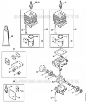 Carter, Cylindre 2 MIX pour Stihl FS 38 2-MIX