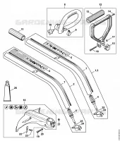 FS 38: Tube complet, Poignée en arc pour Stihl FS 38 2-MIX