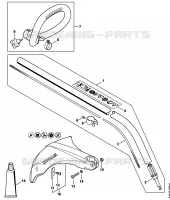 FS 50: Tube complet, Poignée en arc pour Stihl FS 50 (4144)