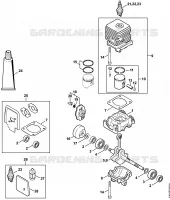 Carter, Cylindre pour Stihl FS 55 RC-E