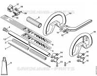 Tube complet FS 55, Poignée circulaire pour Stihl FS 55 RC-E