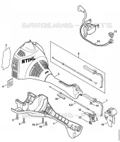 Carter moteur (Poignée circulaire) pour Stihl FS 55 R 2-MIX
