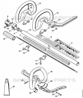 Tube complet, Poignée circulaire pour Stihl FS 56 C-E
