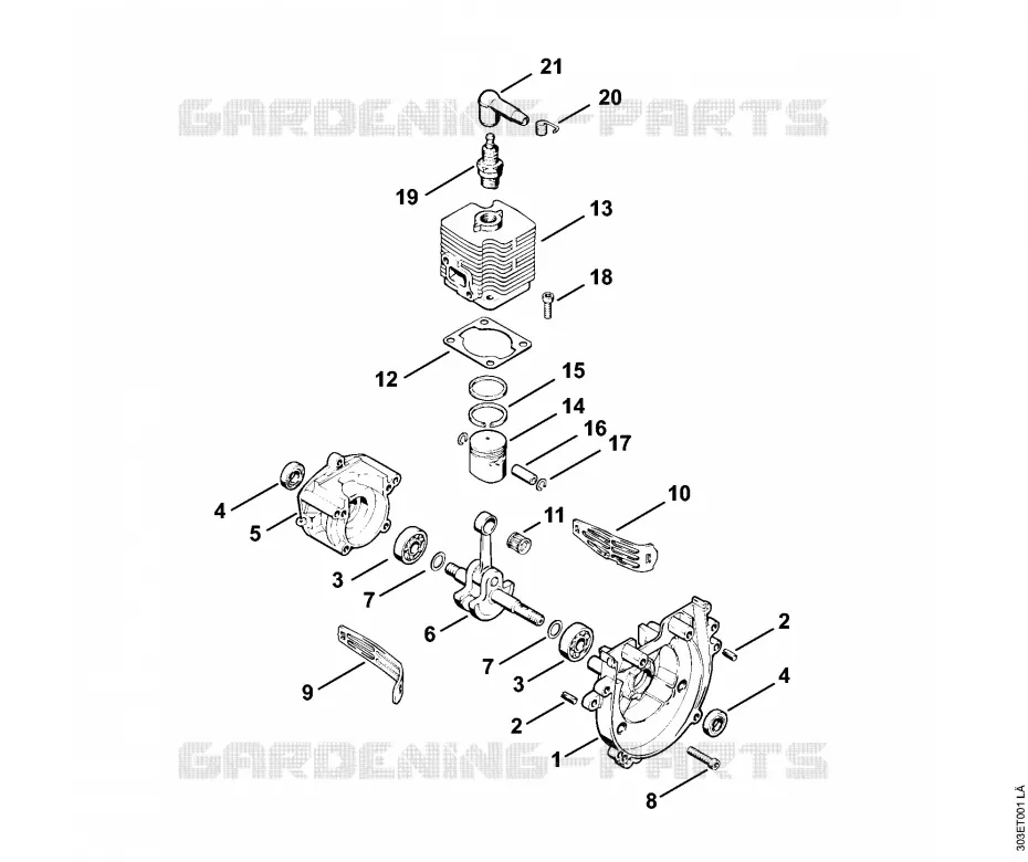 Carter, Cylindre Stihl Coupe-bordures et Débroussailleuses Coupe-bordures et Débroussailleuses Débroussailleuses thermiques légères FS 62 R  FS 62 R