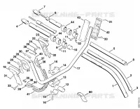 Poignée tubulaire à deux mains, Tube complet pour Stihl FS 62