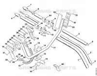 Poignée tubulaire à deux mains, Tube complet pour Stihl FS 66 R