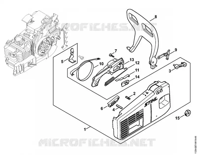 Couvercle de pignon Stihl Tronçonneuses (MS), (MSA), (MSE) Tronçonneuses Tronçonneuses thermiques MS MS 200  MS 200