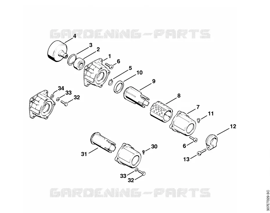 Carter d'accouplement Stihl Coupe-bordures et Débroussailleuses Coupe-bordures et Débroussailleuses Débroussailleuses thermiques légères FS 86  FS 86