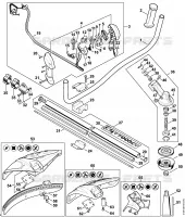 Poignée à deux mains, Tube complet, Réducteur de Numéro de machine 516962085 pour Stihl FS 94 C-E
