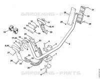 Poignée tubulaire à deux mains pour Stihl FS 106