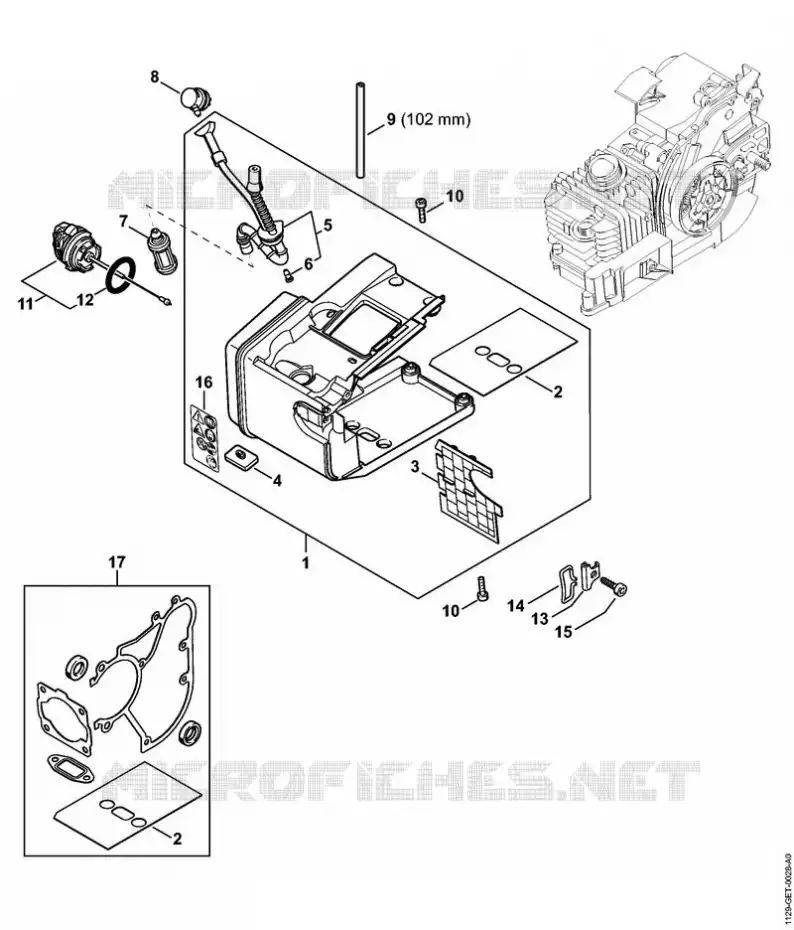 Carter de réservoir MS 200 T Stihl Tronçonneuses (MS), (MSA), (MSE) Tronçonneuses Tronçonneuses thermiques MS MS 200 T  MS 200 T