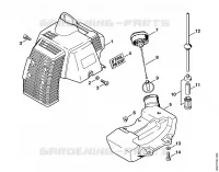 Capot, Rèservoir d'essence pour Stihl FS 108