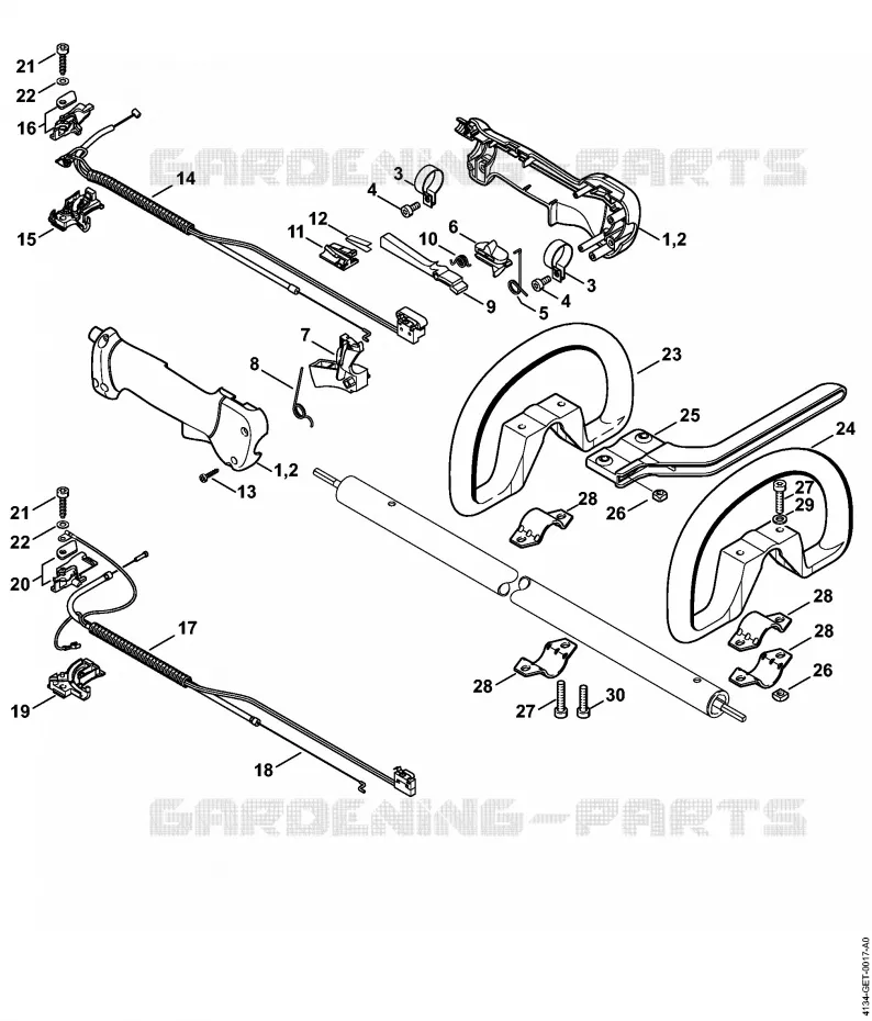 Poignée de commande Stihl Coupe-bordures et Débroussailleuses Coupe-bordures et Débroussailleuses Débroussailleuses thermiques légères FS 120 R  FS 120 R