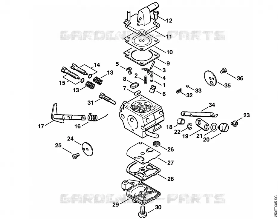 Carburateur C1Q-S35 (19.98) Stihl Coupe-bordures et Débroussailleuses Coupe-bordures et Débroussailleuses Débroussailleuses thermiques légères FS 200 R  FS 200 R