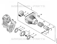 Embrayage, Carter de ventilateur pour Stihl FS 131