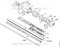 Carter d'accouplement, Tube complet pour Stihl FS 160
