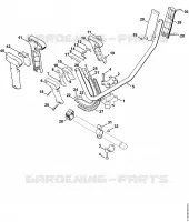 Poignée tubulaire à deux mains, Poignée de commande ⇥ 3 50 609 047 (25.2001) pour Stihl FS 180