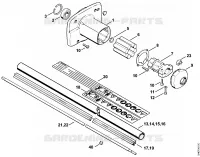 Carter d'accouplement, Tube complet pour Stihl FS 220