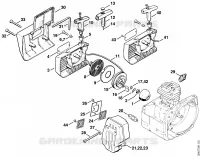 Dispositif de lancement, Silencieux pour Stihl FS 220