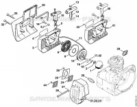 Dispositif de lancement, Silencieux pour Stihl FS 220 K