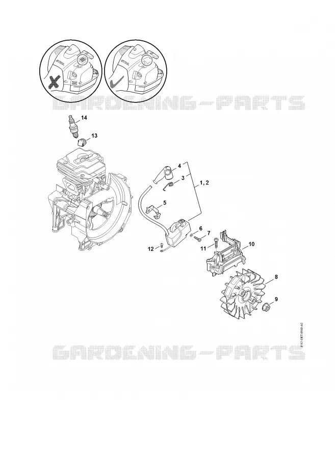 Dispositif d'allumage Stihl Coupe-bordures et Débroussailleuses Coupe-bordures et Débroussailleuses Débroussailleuses thermiques légères FS 240 R  FS 240 R
