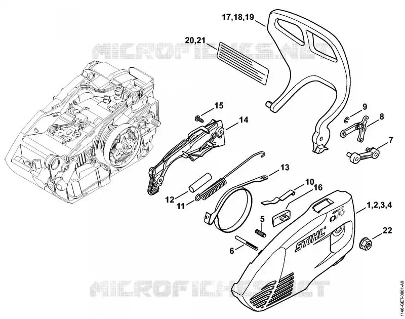 Couvercle de pignon Stihl Tronçonneuses (MS), (MSA), (MSE) Tronçonneuses Tronçonneuses thermiques MS MS 150 TC-E  MS 150 TC-E