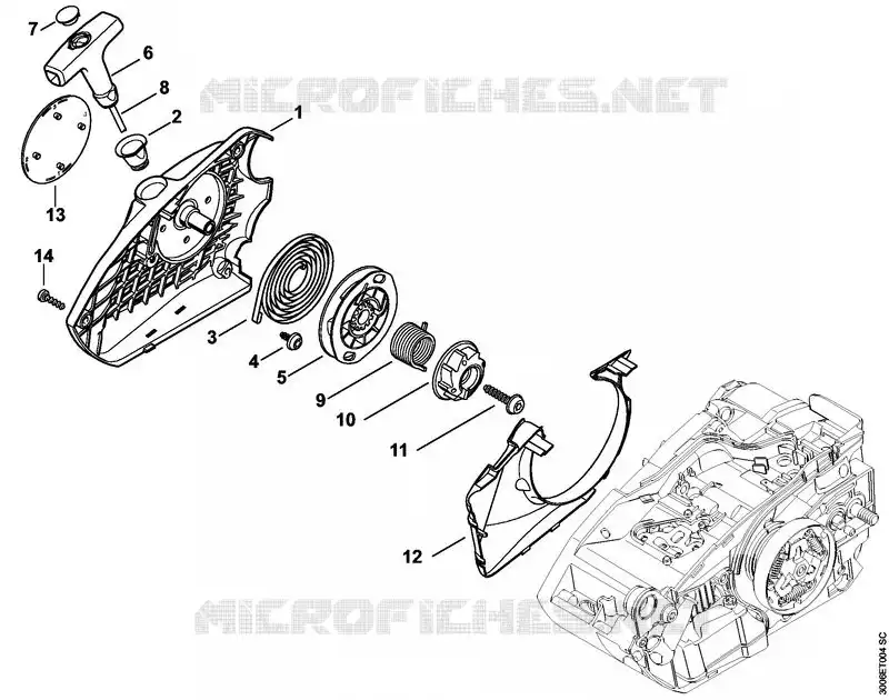 Dispositif de lancement Stihl Tronçonneuses (MS), (MSA), (MSE) Tronçonneuses Tronçonneuses thermiques MS MS 150 TC-E  MS 150 TC-E