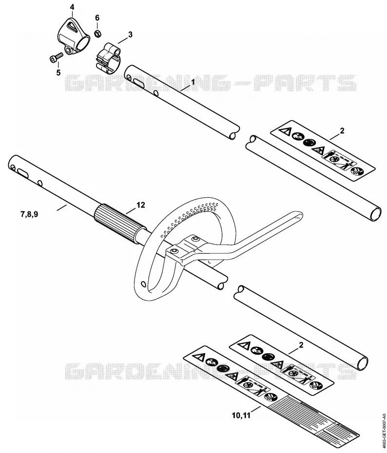 Tube complet Stihl Coupe-bordures et Débroussailleuses Coupe-bordures et Débroussailleuses Débroussailleuses sur batteries FSA 90 R  FSA 90 R