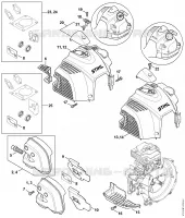 Silencieux, Capot pour Stihl FS 360 C-E